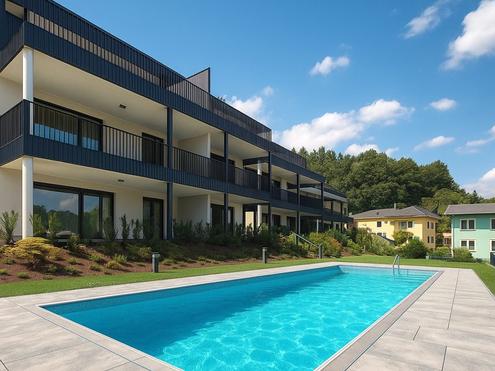 Faszinierende Seeblickwohnung mit Infinity-Pool am Wörthersee