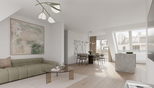 „Wohnoase Siebenbrunnengasse 44 – STILVOLL WOHNEN MIT WEITBLICK – Nachhaltig. Besonders.“