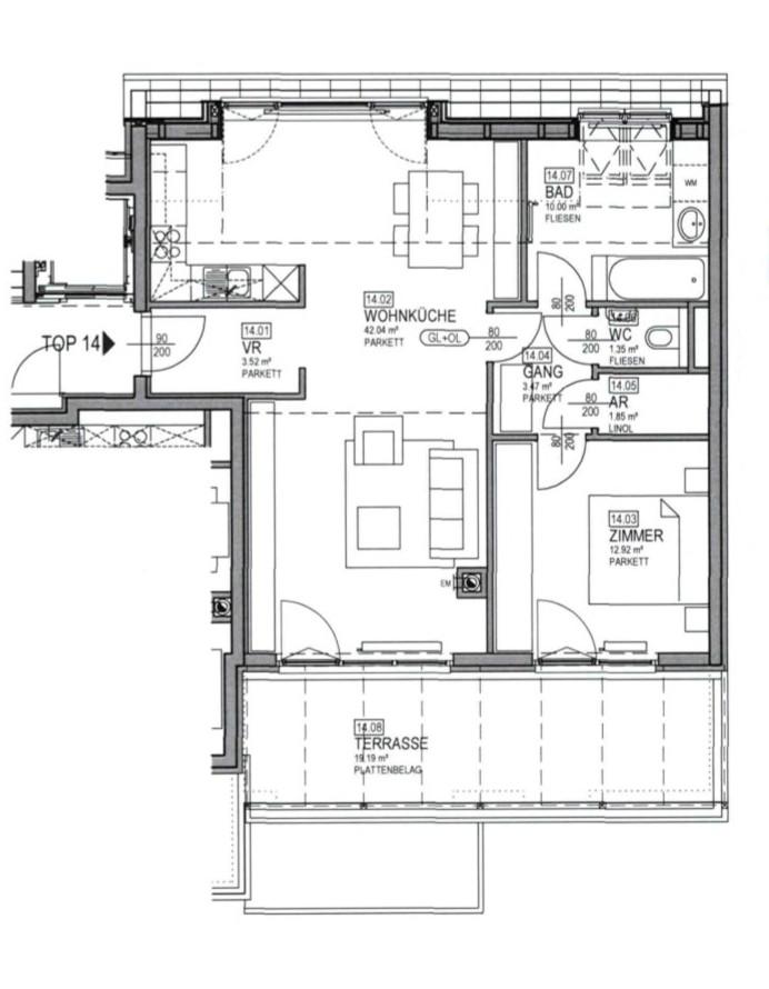 Saarplatz 15A, Top 14_Plan