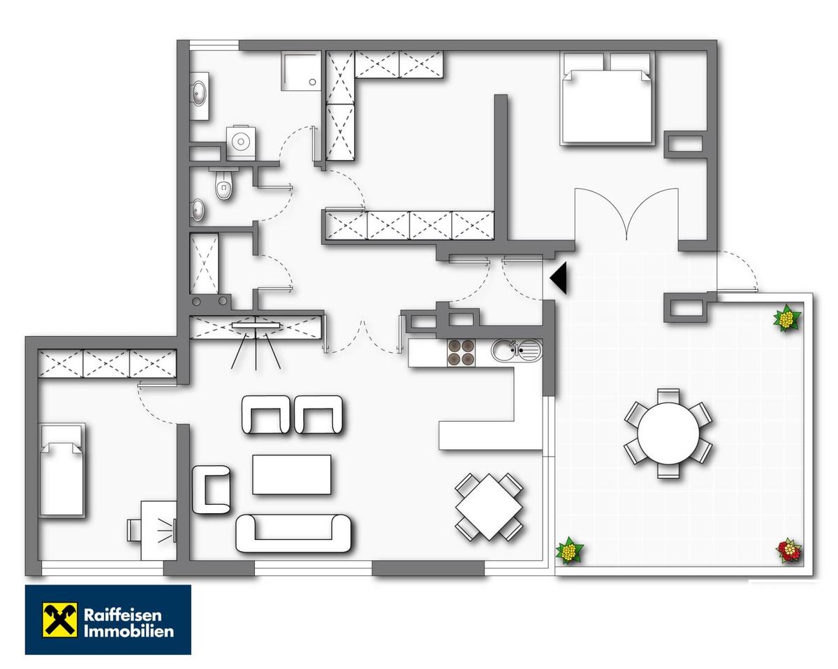 Grundrissplan mbliert