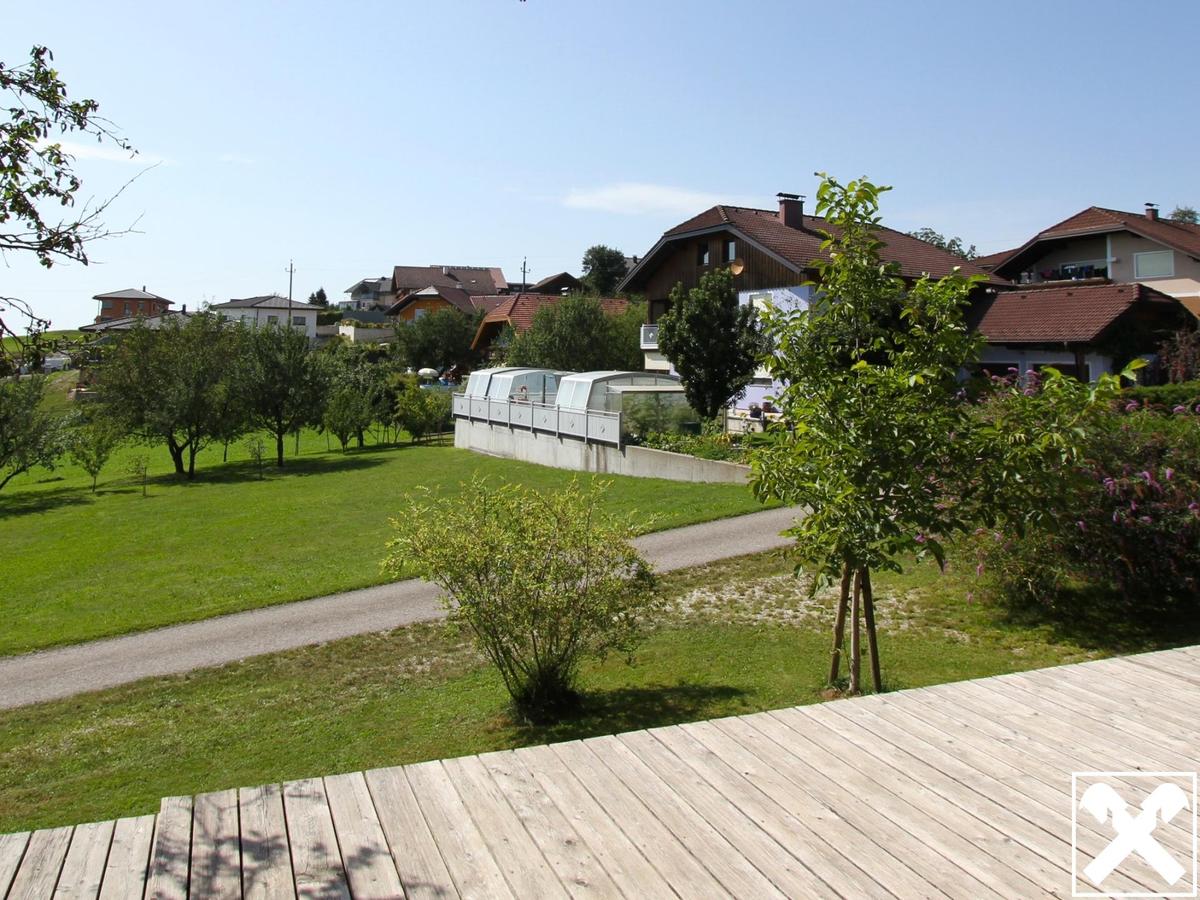 Ausblick Westterrasse (damals noch ohne Gartenzaun)