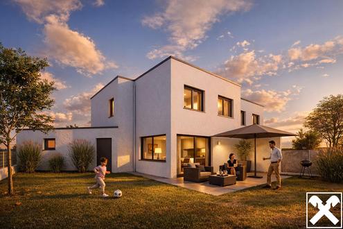 Exklusive Neubau-Doppelhaus-H�lfte mit Doppelgarage (Schl�sselfertig)