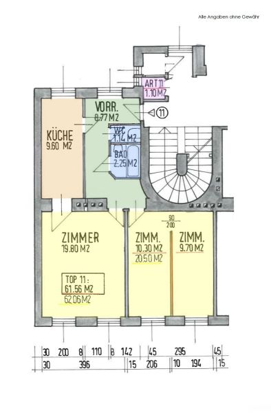 Sdseitige, renovierungsbedrftige Altbauwohnung Nhe Pachmanngasse /  / 1140 Penzing / Bild 9