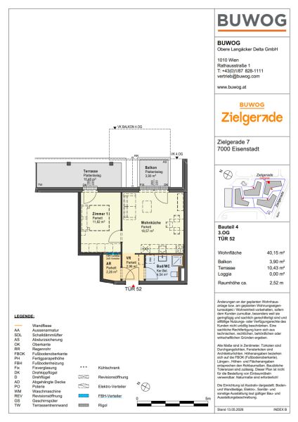 ZIELGERADE Eisenstadt T�r 52 - Neubau Erstbezug ab Sommer 2028 - 2 Zimmer mit Balkon /  / 7000&nbsp;Eisenstadt / Bild 1