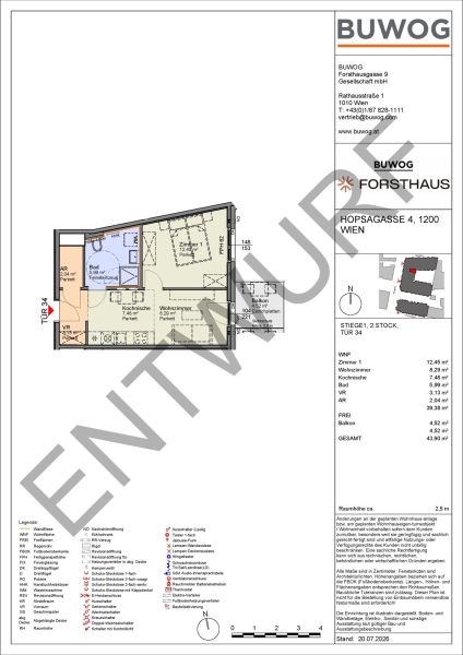 FORSTHAUS - HOFSEITE, Neubau Erstbezug - 2 Zimmer mit Freifl�che N�he Donaukanal (HO134) /  / 1200&nbsp;Wien / Bild 1