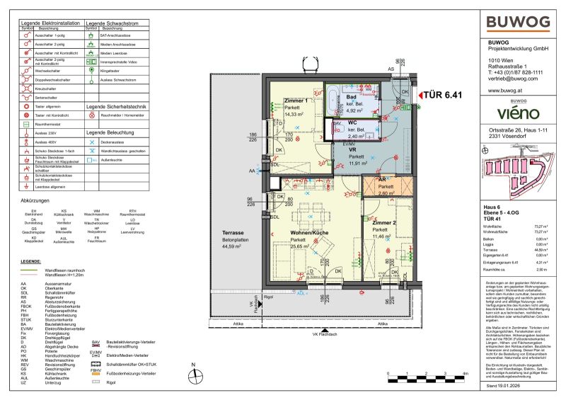 vi�no - Heller 3-Zimmer-TERRASSENTRAUM mit Weitblick ab 11/2026, provisionsfrei vom Bautr�ger /  / 2331&nbsp;V�sendorf / Bild 2