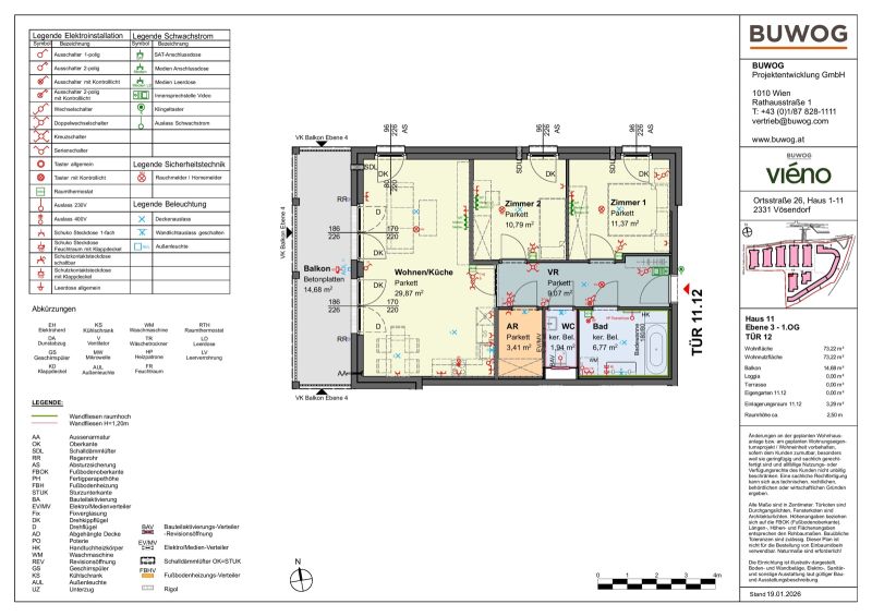 vi�no - ERSTBEZUG: Freundliche 3-Zi-Traumwohnung mit gro�er LOGGIA ab 11/26 >3 Monate mietfrei* /  / 2331&nbsp;V�sendorf / Bild 7