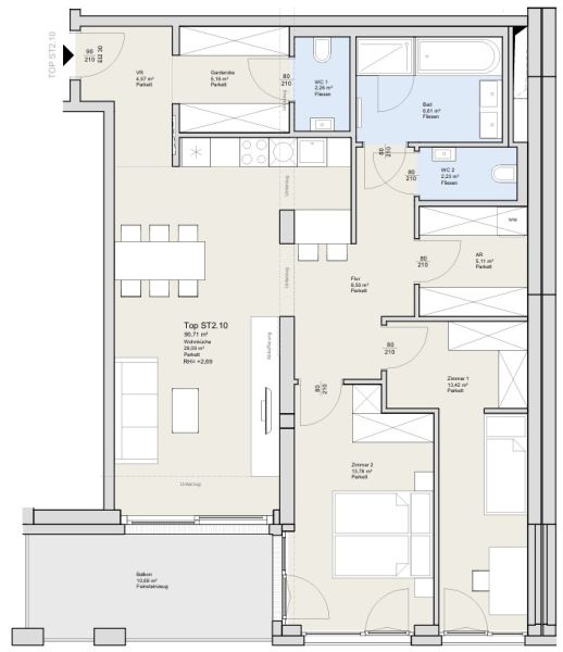 EXKLUSIVES WOHNEN IN OBER D�BLING - 3-Zimmer Wohnung mit Balkon /  / 1190&nbsp;Wien / Bild 10