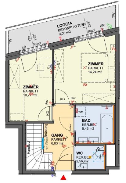 Dachgeschoss 3 Zimmer mit Dachgarten, klimatisiert - provisionsfrei + Jahreskarte Wr. Linien /  / 1100 Wien / Bild 6