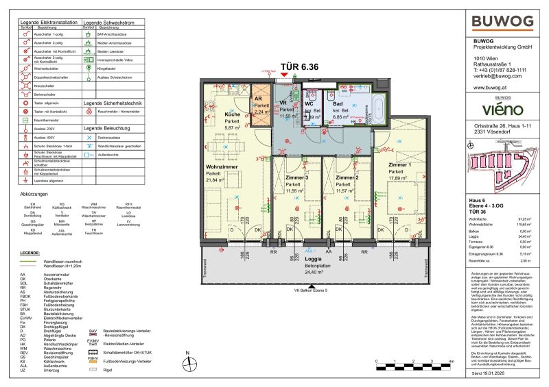vi�no - Familientraum: 4-Zimmer-Wohnung mit Innenhof-LOGGIA ab 11/2026, provisionsfrei vom Bautr�ger /  / 2331&nbsp;V�sendorf / Bild 1