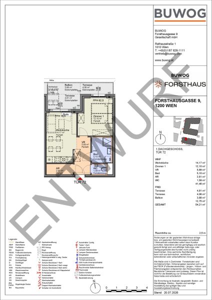 N�HE DONAUKANAL - 1. DACHGESCHOSS, Neubau Erstbezug - 2 Zimmer mit Freifl�che (FH72) /  / 1200&nbsp;Wien / Bild 1