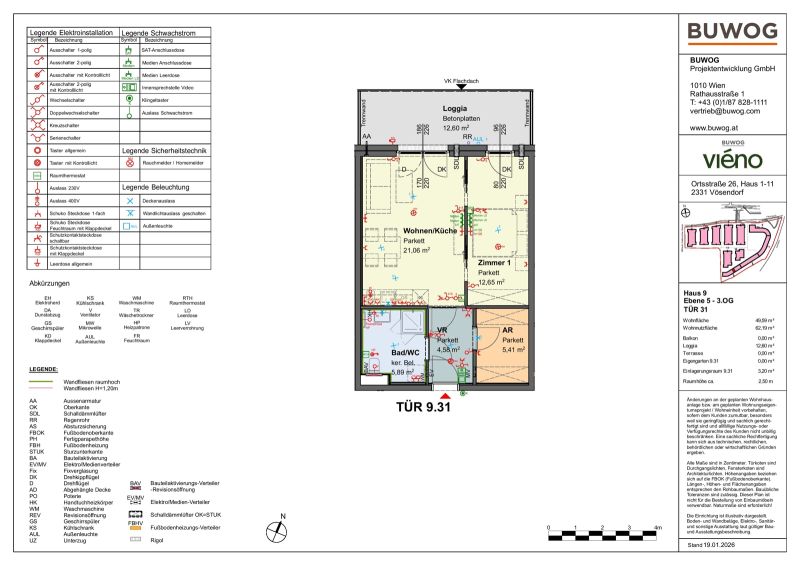 vi�no - DG-Traum: 2-Zimmer-Wohnung mit LOGGIA ab 11/2026, provisionsfrei vom Bautr�ger /  / 2331&nbsp;V�sendorf / Bild 1