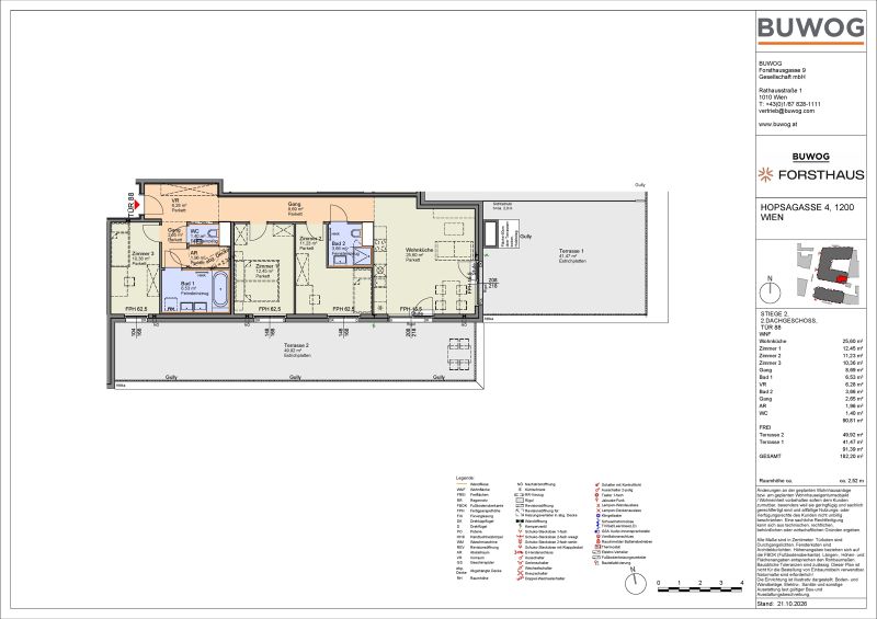 "FORSTHAUS" - 4 Zimmer Dachgeschoß im Neubau Erstbezug mit 99m² Terrasse