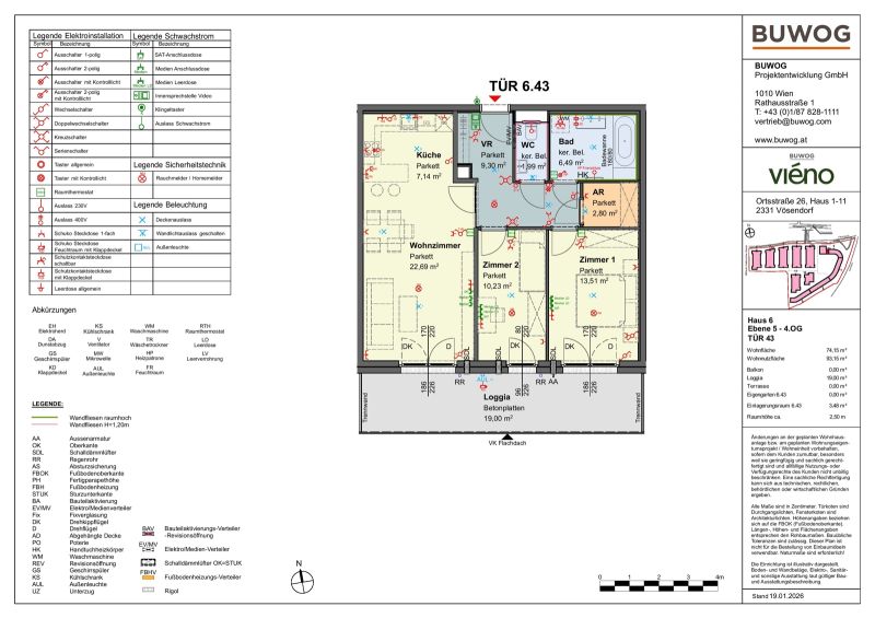 viéno - Innenhof-Traum: Helle 3-Zi-Wohnung mit Süd-LOGGIA ab 11/2026, provisionsfrei vom Bauträger