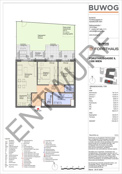"BEIM DONAUKANAL" - Gartenwohnung im Erstbezug - 3 Zimmer mit großer Freifläche (FH1) / / 1200 Wien / Bild 1