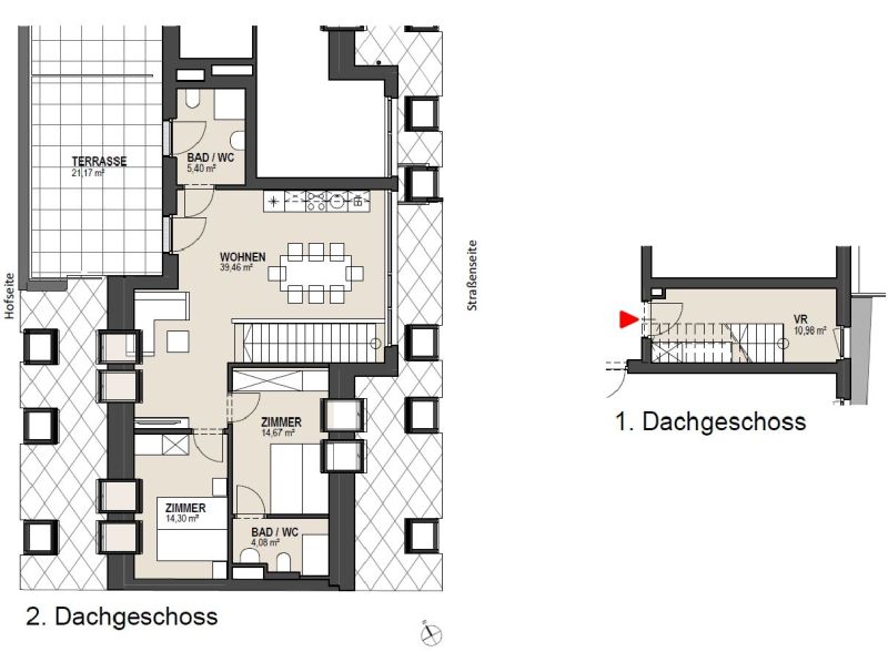 Erstbezug Neubau - klimatisierte Dachgeschoss-Maisonette Nhe Bahnhof Hernals /  / 1170 Wien / Bild 1
