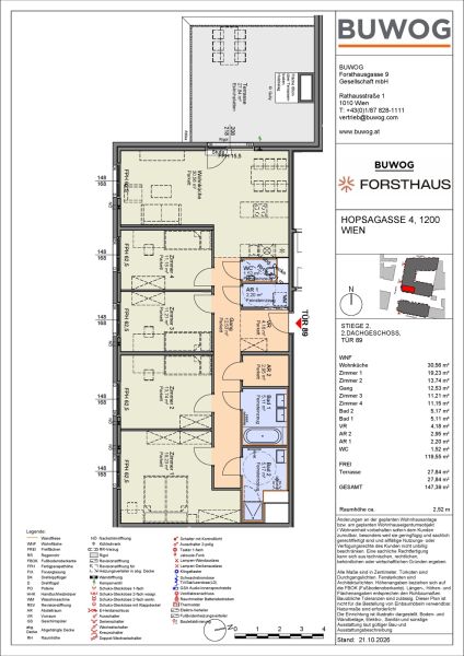 FORSTHAUS - DACHGESCHOSS 5 Zimmer mit Terrasse N�he Donaukanal (HO2.89)
