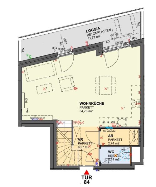 Dachgeschoss 3 Zimmer mit Dachgarten, klimatisiert - provisionsfrei + Jahreskarte Wr. Linien /  / 1100 Wien / Bild 5