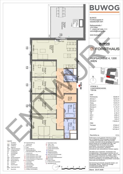 FORSTHAUS - DACHGESCHOSS 5 Zimmer mit Terrasse N�he Donaukanal (HO2.89) /  / 1200&nbsp;Wien / Bild 1