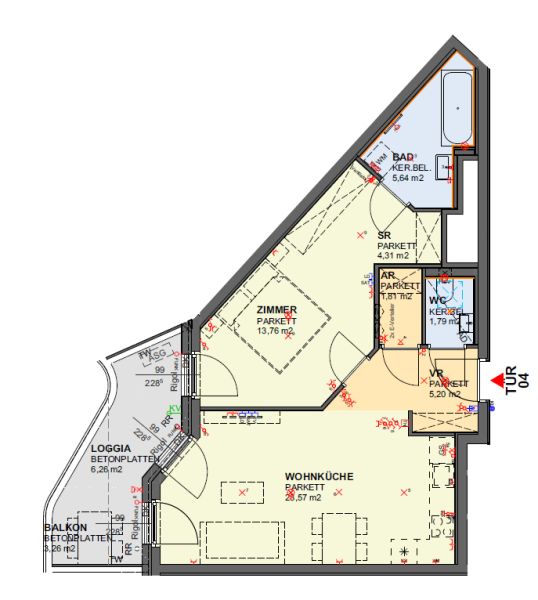 NEUBAU-ERSTBEZUG: Hofseitige 2 Zimmer nahe dem Hauptbahnhof Wien! /  / 1100 Wien / Bild 4