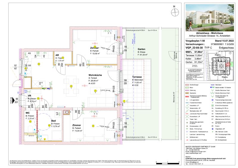 3-Zimmer-Wohnung mit Terrasse und Garten, Top 9 / / 3300 Amstetten / Bild 2