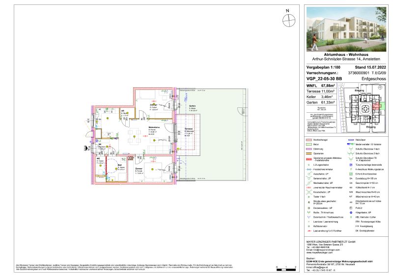 3-Zimmer-Wohnung mit Terrasse und Garten, Top 9 / / 3300 Amstetten / Bild 3