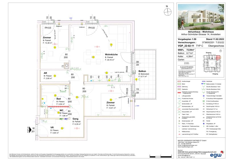 3-Zimmer-Wohnung mit Balkon, Top 22 /  / 3300&nbsp;Amstetten / Bild 2