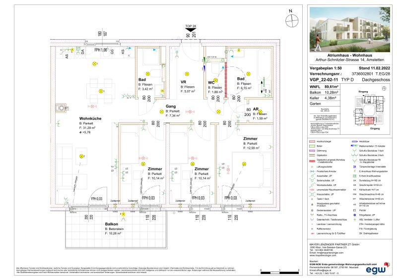 4-Zimmer-Wohnung mit Balkon, Top 28 /  / 3300&nbsp;Amstetten / Bild 2