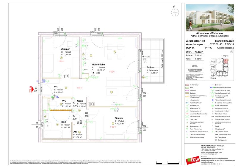 3-Zimmer-Wohnung mit Balkon, Top 14 / / 3300 Amstetten / Bild 4