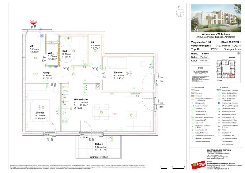 3-Zimmer-Wohnung mit Balkon, Top 18 /  / 3300&nbsp;Amstetten / Bild 4