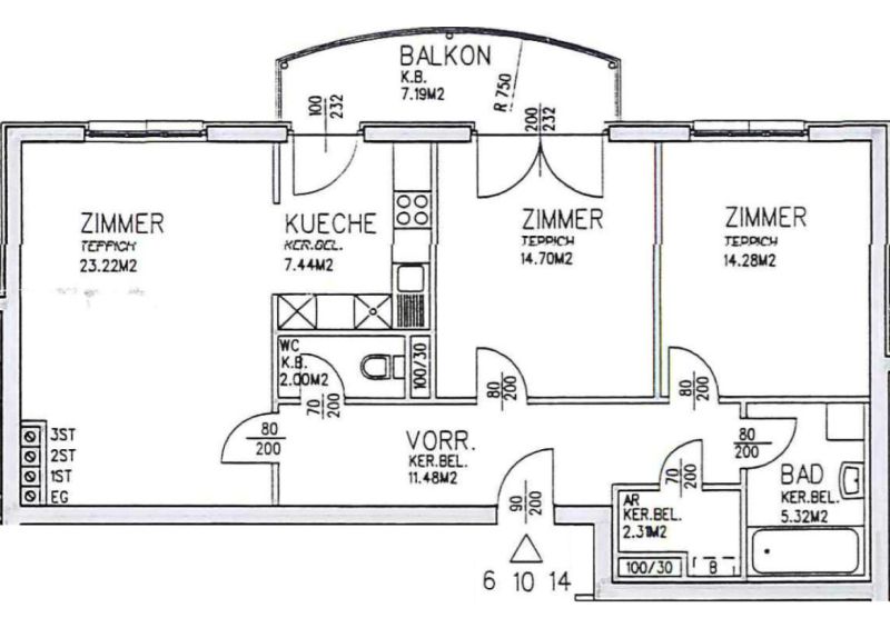3-Zimmer-Wohnung mit Balkon, Top 6 / / 2640 Gloggnitz / Bild 1