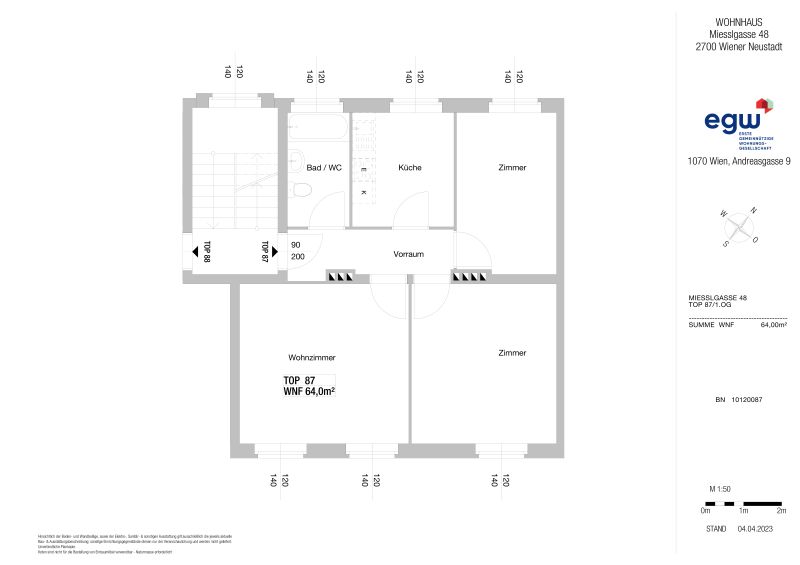 3-Zimmer-Wohnung, Top 87 /  / 2700&nbsp;Wiener Neustadt / Bild 3