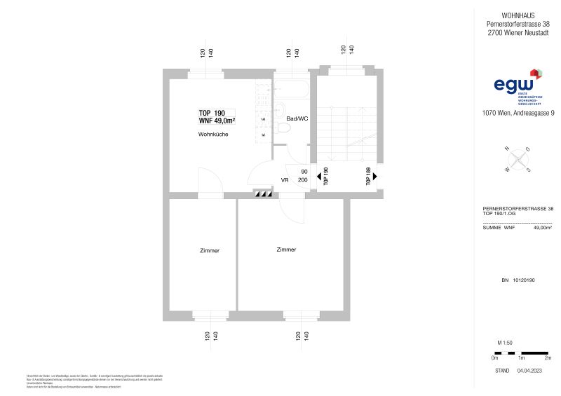 2-Zimmer-Wohnung, Top 190 /  / 2700&nbsp;Wiener Neustadt / Bild 3
