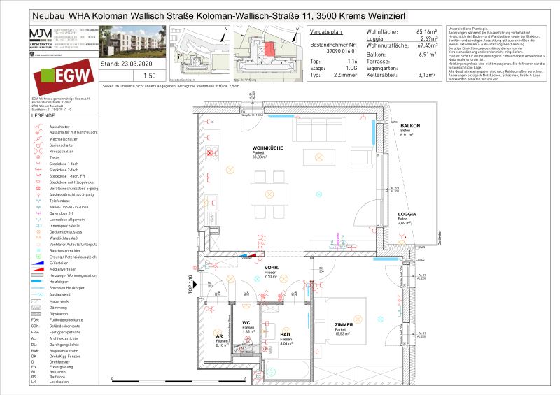 2-Zimmer-Wohnung mit Balkon, Top 16 / / 3500 Krems / Bild 5