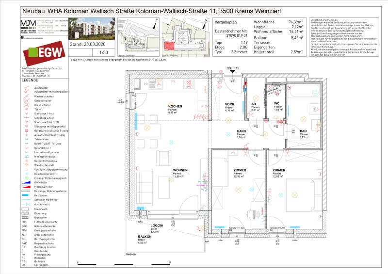 3-Zimmer-Wohnung mit Balkon, Top 19 / / 3500 Krems / Bild 5