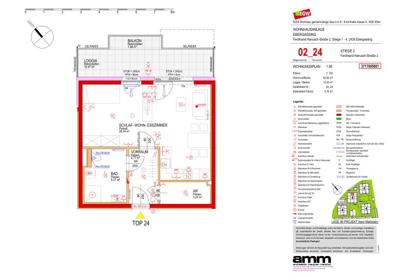 1-Zimmer-Wohnung mit Loggia und Balkon, Top 24 /  / 2435&nbsp;Ebergassing / Bild 4