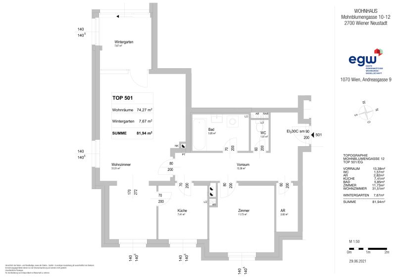 2-Zimmer-Wohnung mit Loggia, Top 501 /  / 2700 Wiener Neustadt / Bild 2