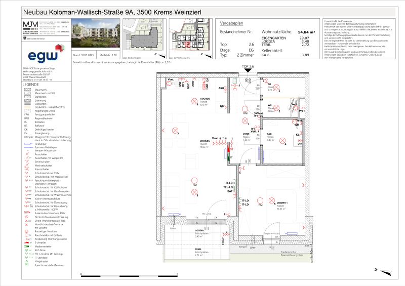 2-Zimmer-Wohnung mit Loggia, Terrasse und Garten, Top 6 /  / 3500&nbsp;Krems / Bild 2