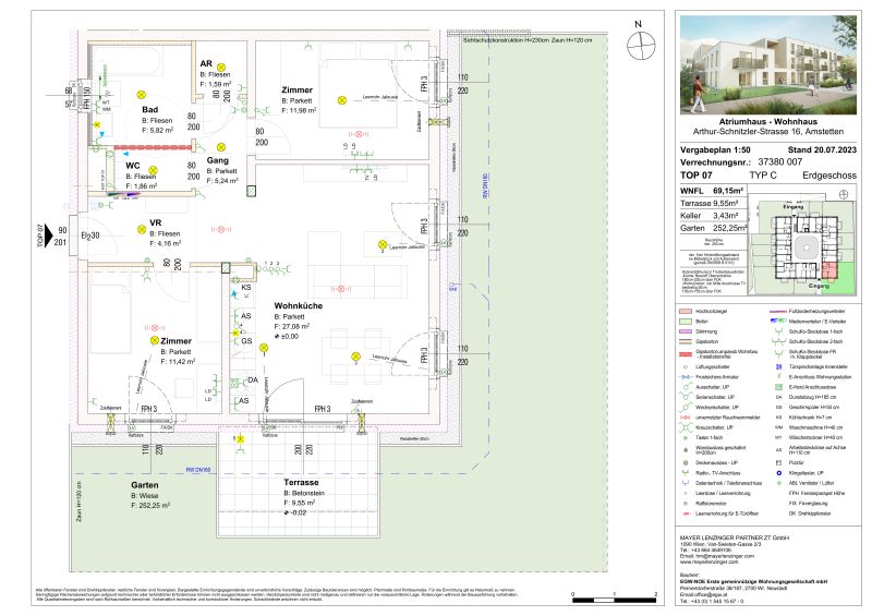 3-Zimmer-Wohnung mit Terrasse und Garten, Top 7 / / 3300 Amstetten / Bild 2