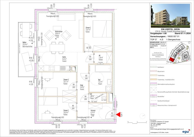 ERSTBEZUG! 4-Zimmer-Wohnung mit Balkon, Top 7 /  / 2700 Wiener Neustadt / Bild 0