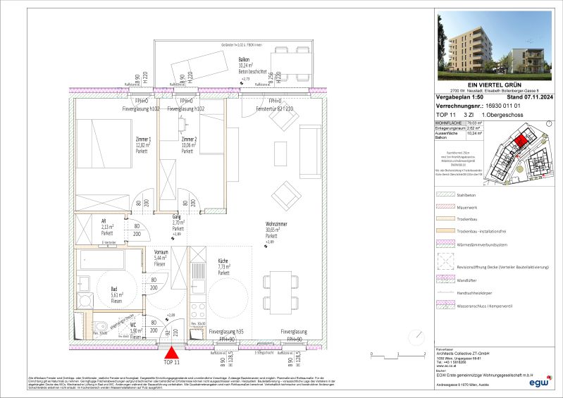 3-Zimmer-Wohnung mit Balkon, Top 11