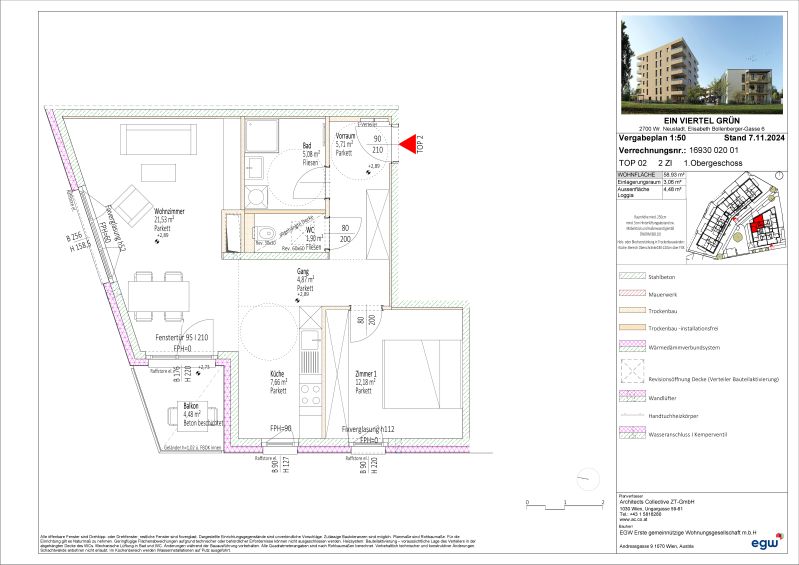 ERSTBEZUG! 2-Zimmer-Wohnung mit Balkon, Top 2, mit Kaufoption /  / 2700&nbsp;Wiener Neustadt / Bild 10