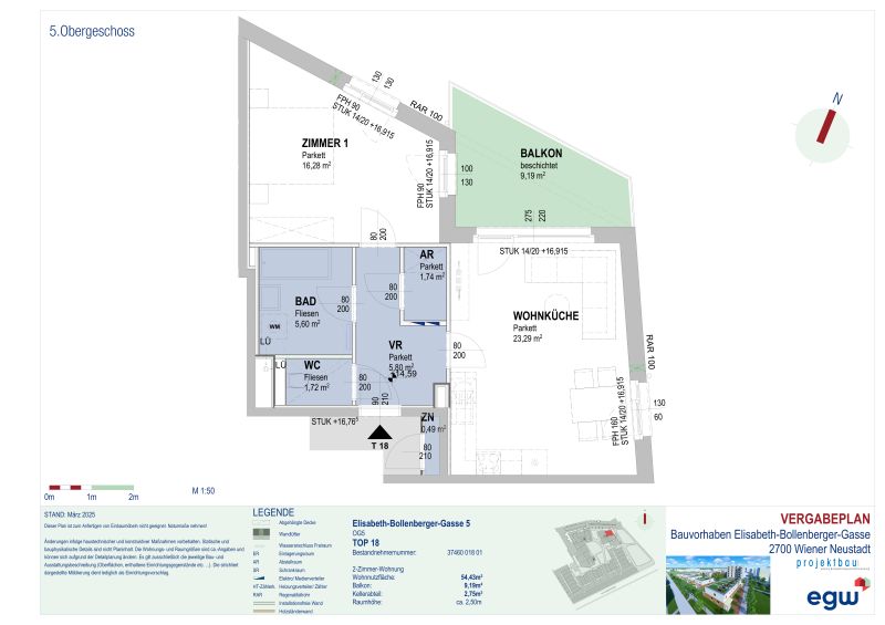 2-Zimmer-Wohnung mit Balkon, Top 18 / / 2700 Wiener Neustadt / Bild 1