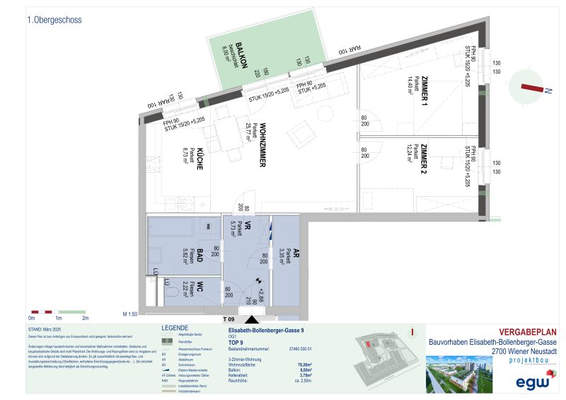 3-Zimmer-Wohnung mit Balkon, Top 9 /  / 2700 Wiener Neustadt / Bild 4