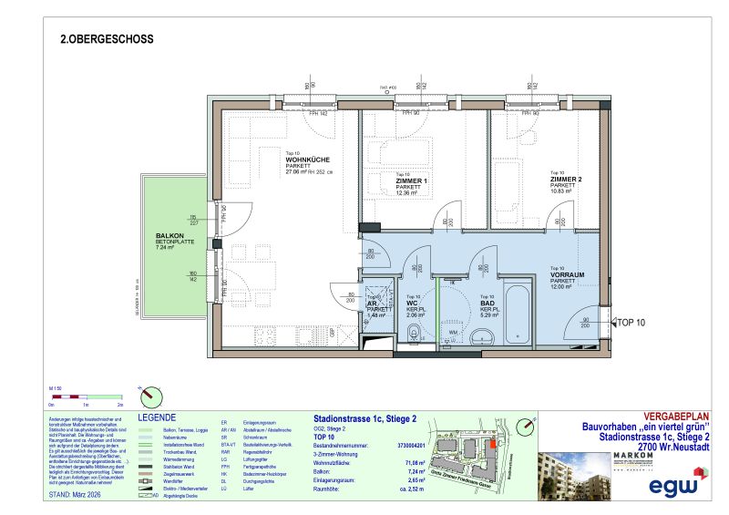 3-Zimmer-Wohnung mit Balkon, Top 10 /  / 2700&nbsp;Wiener Neustadt / Bild 3