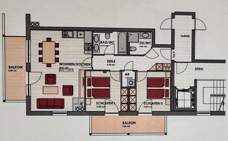 Entspannt Wohnen ? Charmante 3-Zimmer-Wohnung mit Kamin /  / 5710 Kaprun / Bild 9