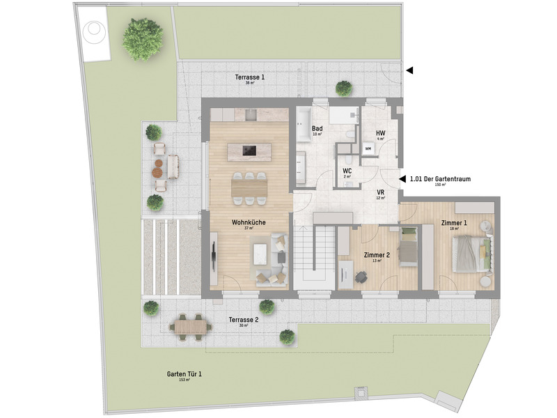 1220, Arminenstra�e, Nur 200 m zur unteren Alten Donau, 3-Zimmer-Eigentums-Maisonette  /  / 1220&nbsp;Wien / Bild 2