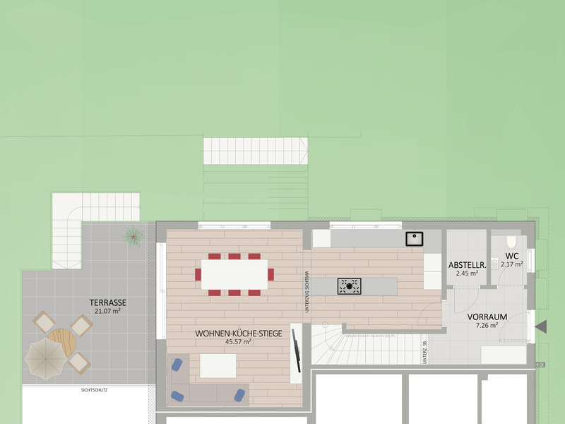 5 Zimmer plus Wohnkeller nahe der Donau mit 145 m Wohnflche. Wrmepumpe, PKW-Stellplatz und Klimaanlage inklusive /  / 1220 Wien / Bild 1