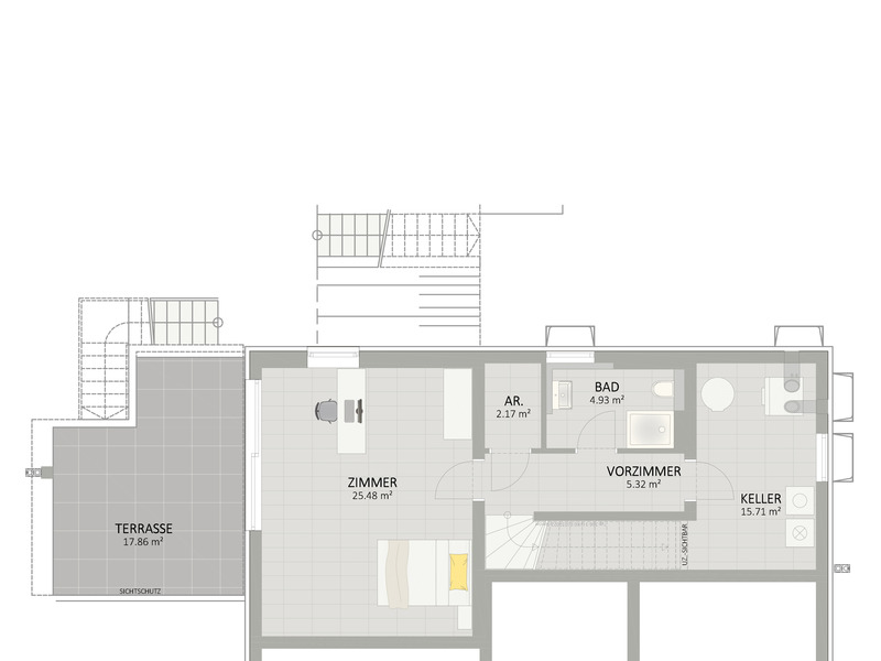5 Zimmer plus Wohnkeller nahe der Donau mit 145 m Wohnflche. Wrmepumpe, PKW-Stellplatz und Klimaanlage inklusive /  / 1220 Wien / Bild 3