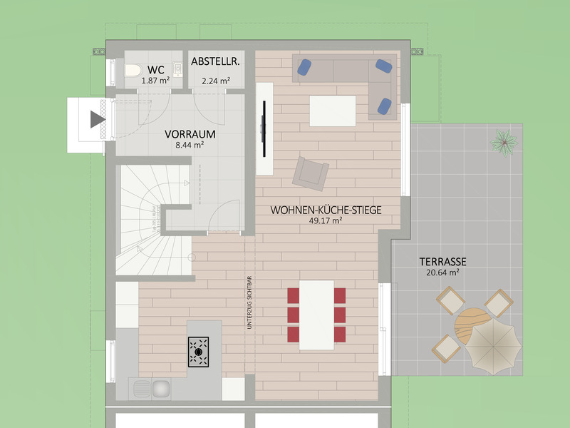 Ein Doppelhaus im Grnen. Ihr neues Zuhause mit 4 Zimmer und Gartenoase samt Terrasse. Bezugsfertig /  / 1220 Wien / Bild 2
